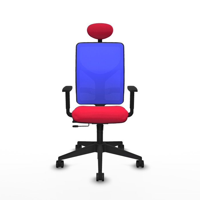 PIQUERAS Y CRESPO Silla de oficina Motilla con mecanismo Sincro/Traslack, Rojo y Azul