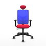 PIQUERAS Y CRESPO Silla de oficina Motilla con mecanismo Sincro/Traslack, Rojo y Azul