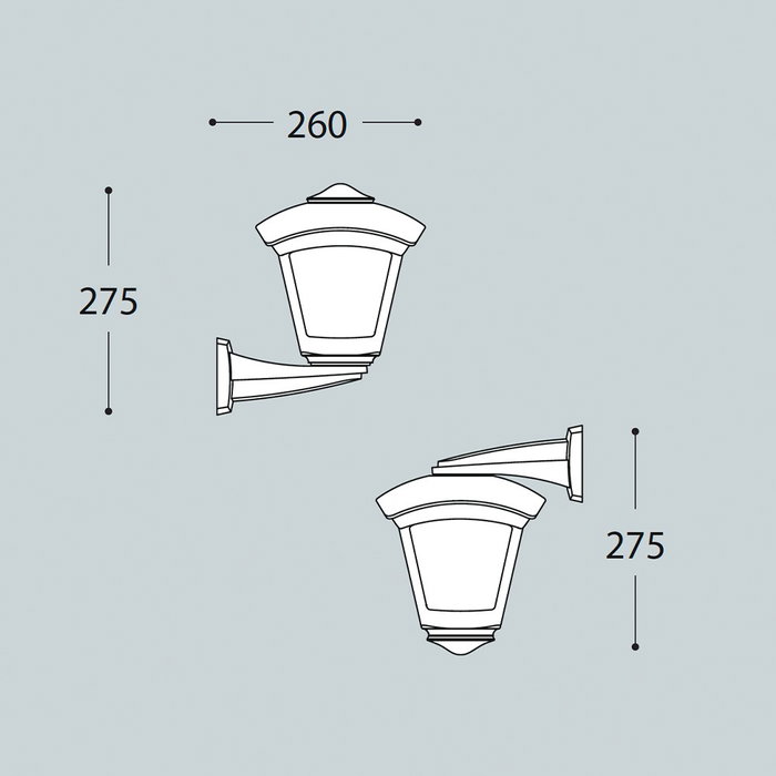 Fumagalli Farol de Pared con Brazo Nardo/Roby, Cristal Transparente, Blanco, IP55, Casquillo E27 (Máx. 23W), Incluye Fijación, 195x260x275 mm