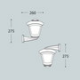 Fumagalli Farol de Pared con Brazo Nardo/Roby, Cristal Transparente, Blanco, IP55, Casquillo E27 (Máx. 23W), Incluye Fijación, 195x260x275 mm