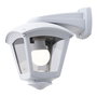 Fumagalli Farol de Pared con Brazo Nardo/Roby, Cristal Transparente, Blanco, IP55, Casquillo E27 (Máx. 23W), Incluye Fijación, 195x260x275 mm