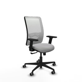 PIQUERAS Y CRESPO Silla de oficina Zulema con mecanismo Sincro, Gris claro y Blanco