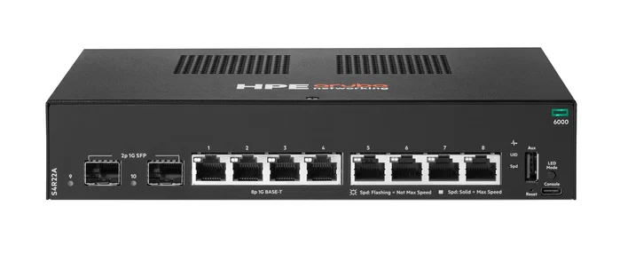 HP Enterprise Aruba Networking CX6000 Switch 8x 1G Ethernet, 2x 1G SFP, No-PoE HP Enterprise Aruba Networking CX6000 Switch 8x 1G Ethernet, 2x 1G SFP, No-PoE