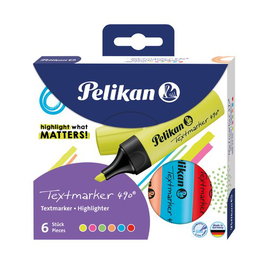 Marcador Fluor Pelikan Textmarker 490 Surtido Colores Vivos Caja De 6 (814065)