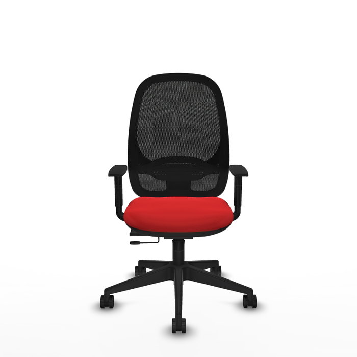 PIQUERAS Y CRESPO Silla de oficina Cilanco con mecanismo Sincro/Traslack Rojo y Negro