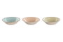 DKD Home Decor Set de 6 Platos de Loza Surtidos Azul, Verde y Rosa