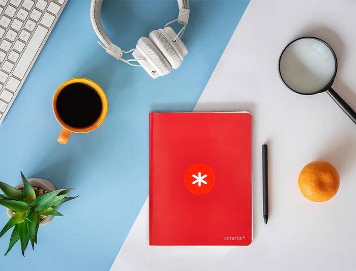 Antartik Libreta a5+ Plus Cosida 48 Hojas 90gr Cuadro 5mm con Margen 6 Colores Surtidos