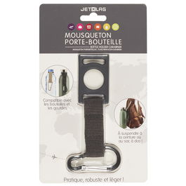 Jet Lag Mosquetón Porta Botella Adaptable y Ligero para Mochila o Cinturón Colores Surtidos