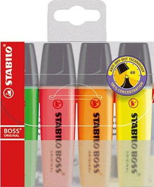 Stabilo Marcador Fluorescente Boss Original C-Surtidos Blíster 4 Ud