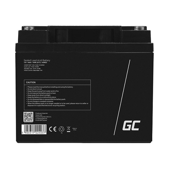 Green Cell USV-Akku AGM23 12V 44Ah Batería Sellada Plomo-Ácido VRLA Negro