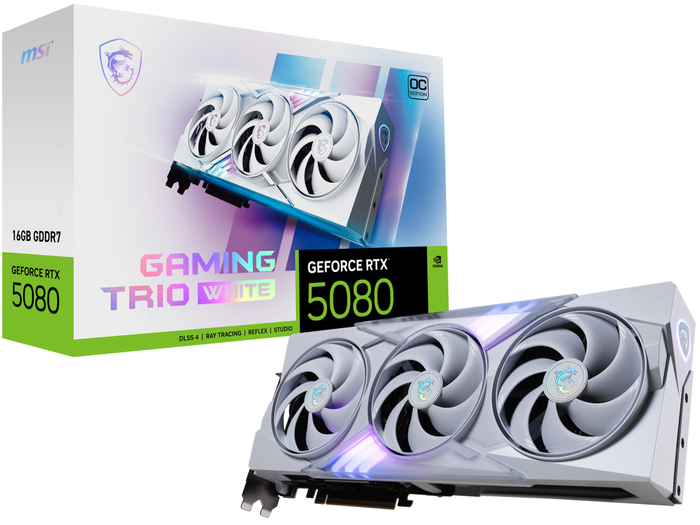 MSI GeForce RTX 5080 Gaming Trio OC White 16GB GDDR7