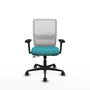 PIQUERAS Y CRESPO Silla de oficina Haches con mecanismo Sincro/Traslack Turquesa y Blanco