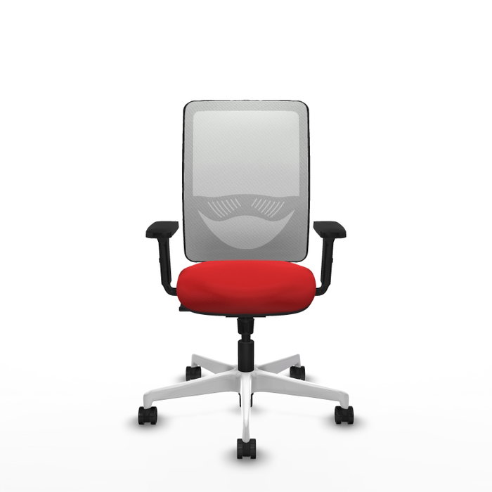 PIQUERAS Y CRESPO Silla de oficina Zulema con mecanismo Sincro, Rojo y Blanco