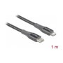 DeLOCK Cable de datos y carga USB Type-C a Lightning de 1 m, Gris, MFi