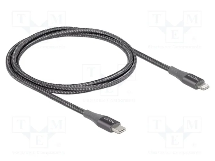 DeLOCK Cable de carga y datos USB Type-C a Lightning 1 m Gris MFi DeLOCK Cable de carga y datos USB Type-C a Lightning 1 m Gris MFi