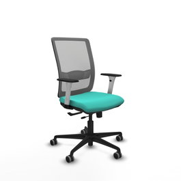 PIQUERAS Y CRESPO Silla de oficina Haches con mecanismo Sincro/Traslack color Turquesa y Gris