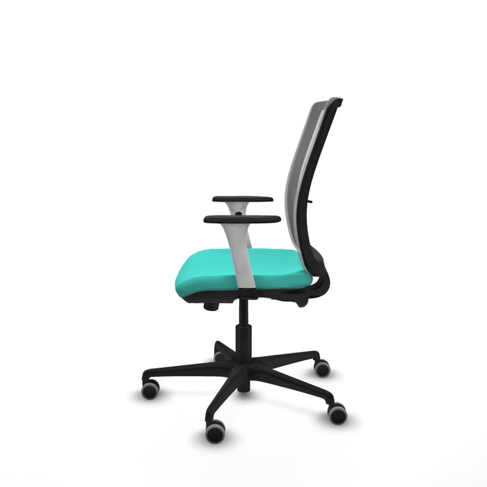 PIQUERAS Y CRESPO Silla de oficina Haches con mecanismo Sincro/Traslack color Turquesa y Gris