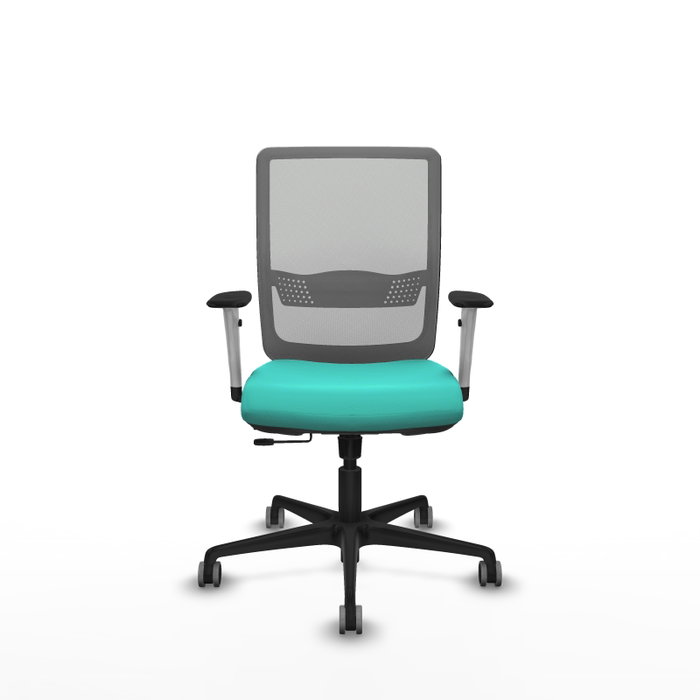 PIQUERAS Y CRESPO Silla de oficina Haches con mecanismo Sincro/Traslack color Turquesa y Gris