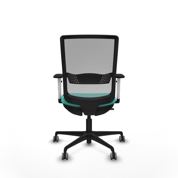 PIQUERAS Y CRESPO Silla de oficina Haches con mecanismo Sincro/Traslack color Turquesa y Gris