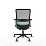 PIQUERAS Y CRESPO Silla de oficina Haches con mecanismo Sincro/Traslack color Turquesa y Gris