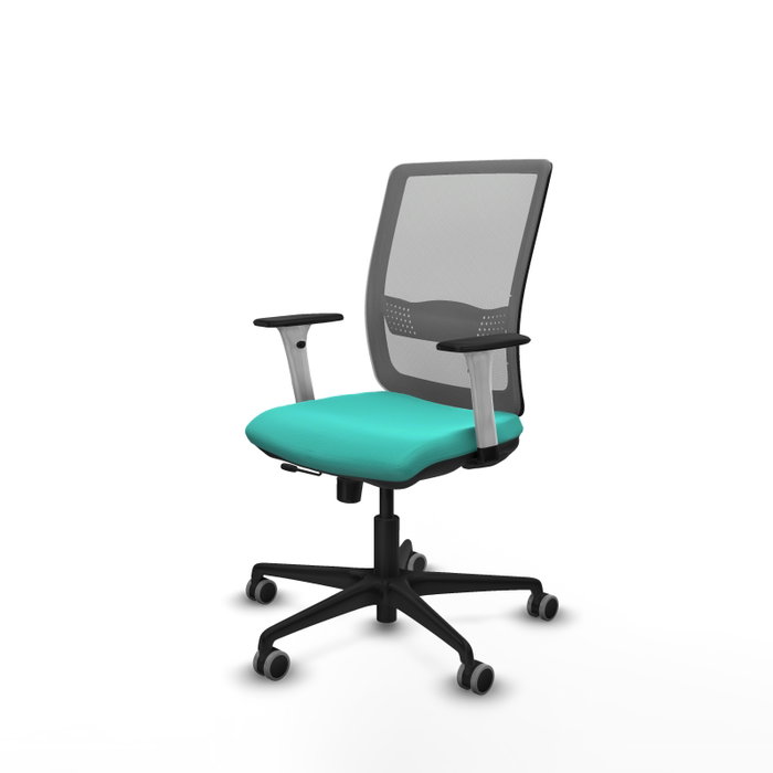 PIQUERAS Y CRESPO Silla de oficina Haches con mecanismo Sincro/Traslack color Turquesa y Gris