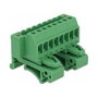 DeLOCK 65940 Juego de Terminales para Riel DIN, 8 Pines, Verde, Conexión por Tornillo, Sección Cable 24-12 AWG, Ancho 34.9 mm