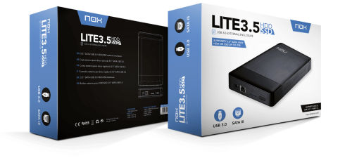 Nox LITE35 Carcasa Externa para Disco Duro/SSD 3.5 USB 3.0 Negro Nox LITE35 Carcasa Externa para Disco Duro/SSD 3.5 USB 3.0 Negro