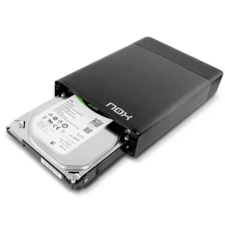 Nox NXLITEHDD35 Caja Externa para Disco Duro 3.5" SATA USB 3.0 Negra Aluminio Ligera Compacta