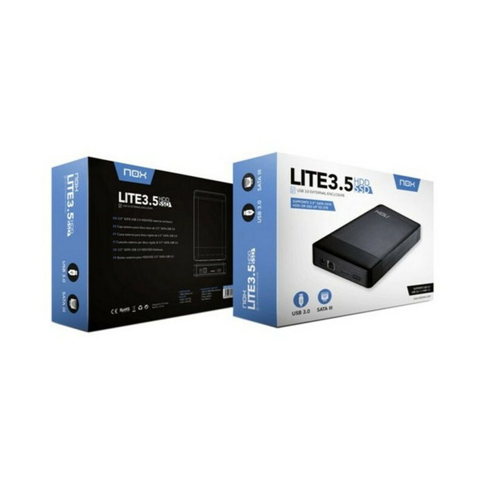 Nox LITE35 Carcasa Externa para Disco Duro/SSD 3.5 USB 3.0 Negro Nox LITE35 Carcasa Externa para Disco Duro/SSD 3.5 USB 3.0 Negro