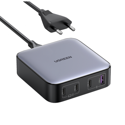 Ugreen Nexode Cargador de Escritorio 100W con 3 USB-C y 1 USB-A, Gris