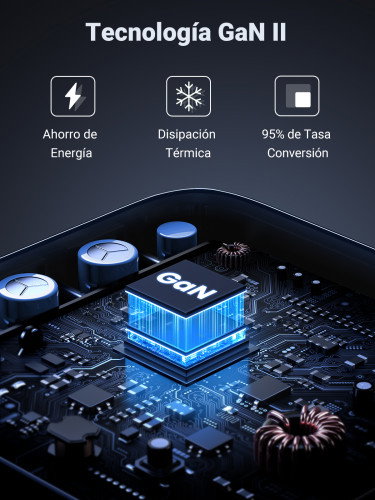 Ugreen Nexode Cargador de Escritorio 100W con 3 USB-C y 1 USB-A, Gris
