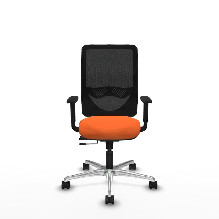 PIQUERAS Y CRESPO Silla de oficina Zulema con mecanismo Sincro/Traslack, Tela Naranja y Malla Negra PIQUERAS Y CRESPO Silla de oficina Zulema con mecanismo Sincro/Traslack, Tela Naranja y Malla Negra