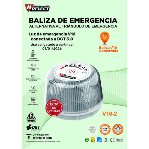 ORFLECT Baliza de Emergencia V16 Conectada DGT 3.0