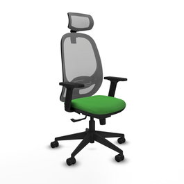 PIQUERAS Y CRESPO Silla de oficina Cilanco con mecanismo Sincro, Tela Verde y Malla Gris