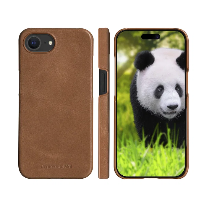 Dbramante Funda Libro con Tapa para Apple iPhone 16e (6.1") - Cuero de Grano Entero Marrón - Compatible con MagSafe - 3 Bolsillos para Tarjetas