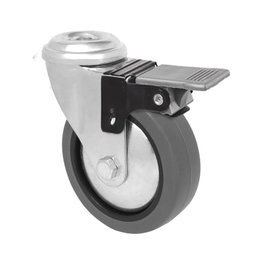 Rueda para mobiliario serie EMILY 40 Ø goma gris con freno 18H0335