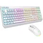 The G-Lab TUNGSTEN EX W COMBO Teclado y Mouse Gaming Inalámbricos Blanco, Paquete Combo, 32 Macros Configurables