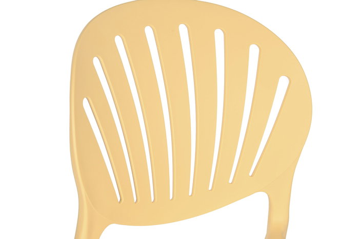 DKD Home Decor Silla Urban Apilable Amarillo Moderna 55.5x81x44.5 cm Tratamiento UV 4 Unidades