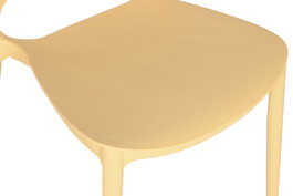DKD Home Decor Silla Urban Apilable Amarillo Moderna 55.5x81x44.5 cm Tratamiento UV 4 Unidades