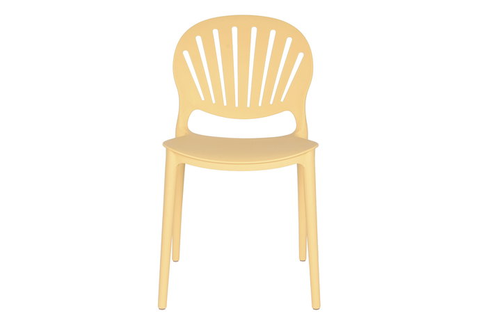 DKD Home Decor Silla Urban Apilable Amarillo Moderna 55.5x81x44.5 cm Tratamiento UV 4 Unidades