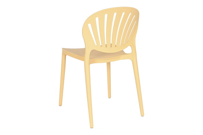 DKD Home Decor Silla Urban Apilable Amarillo Moderna 55.5x81x44.5 cm Tratamiento UV 4 Unidades