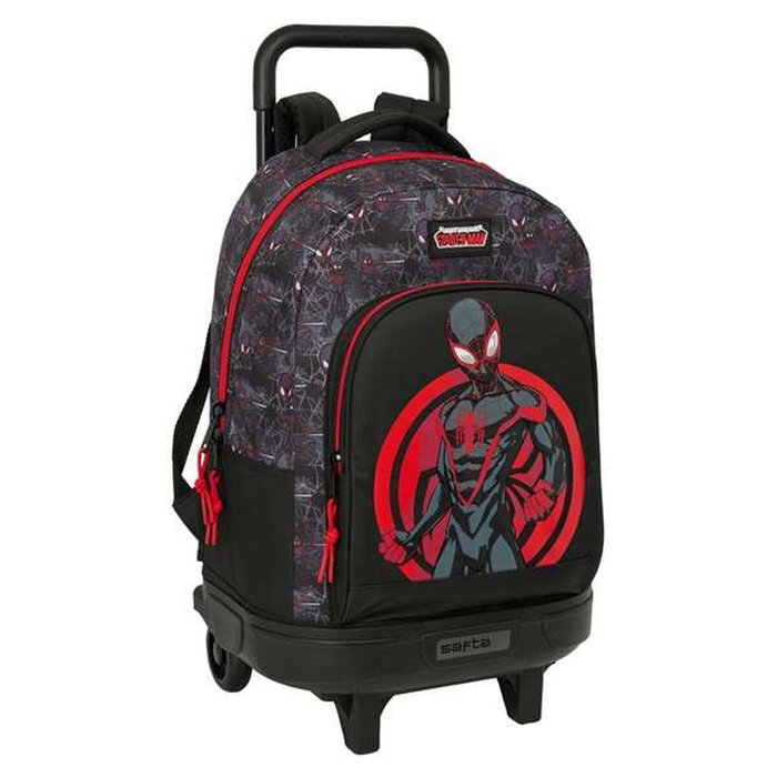 Safta Mochila Trolley Compact Miles Morales Spiderman Marvel con Ruedas y Extraíble