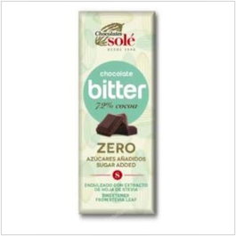 CHOCOLATES SOLE Chocolatina Chocolate Negro 72% Con Stevia 25G 30 Unidades
