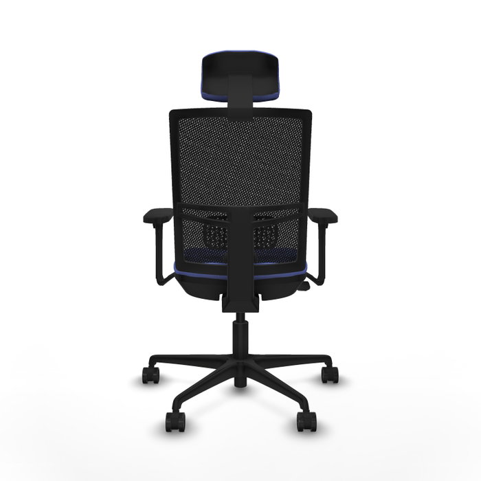 PIQUERAS Y CRESPO Silla de oficina Yunquera con mecanismo Sincro/Traslack, Azul claro y Negro
