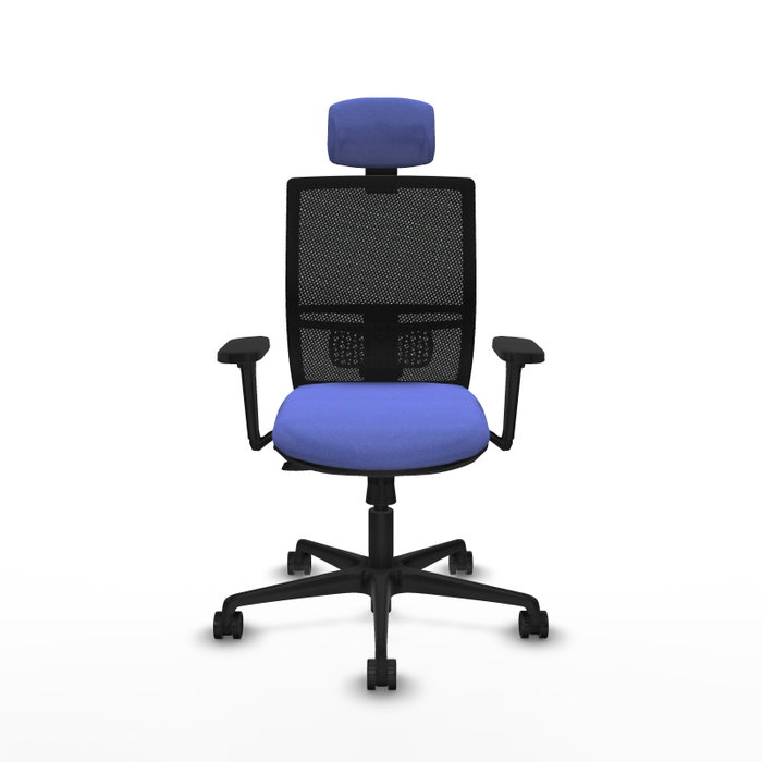 PIQUERAS Y CRESPO Silla de oficina Yunquera con mecanismo Sincro/Traslack, Azul claro y Negro