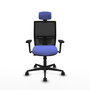 PIQUERAS Y CRESPO Silla de oficina Yunquera con mecanismo Sincro/Traslack, Azul claro y Negro