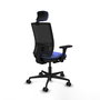 PIQUERAS Y CRESPO Silla de oficina Yunquera con mecanismo Sincro/Traslack, Azul claro y Negro