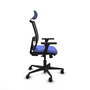 PIQUERAS Y CRESPO Silla de oficina Yunquera con mecanismo Sincro/Traslack, Azul claro y Negro