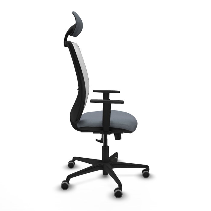 PIQUERAS Y CRESPO Silla de oficina Zulema con mecanismo Sincro, Gris y Blanco