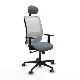 PIQUERAS Y CRESPO Silla de oficina Zulema con mecanismo Sincro, Gris y Blanco